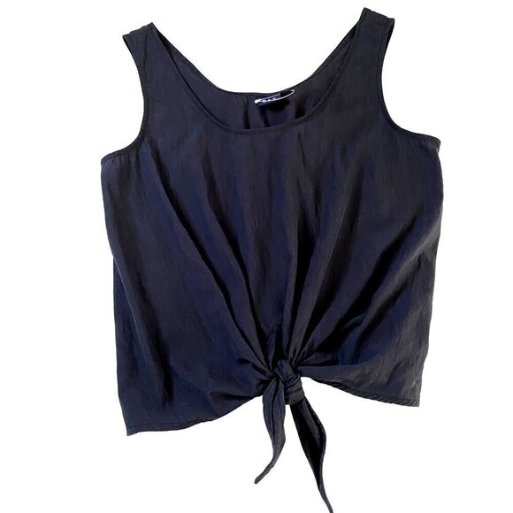 Gap TENCEL™ Lyocell Cropped Knot Tank Top Moonless Night- S Tall NWOT - Picture 1 of 8